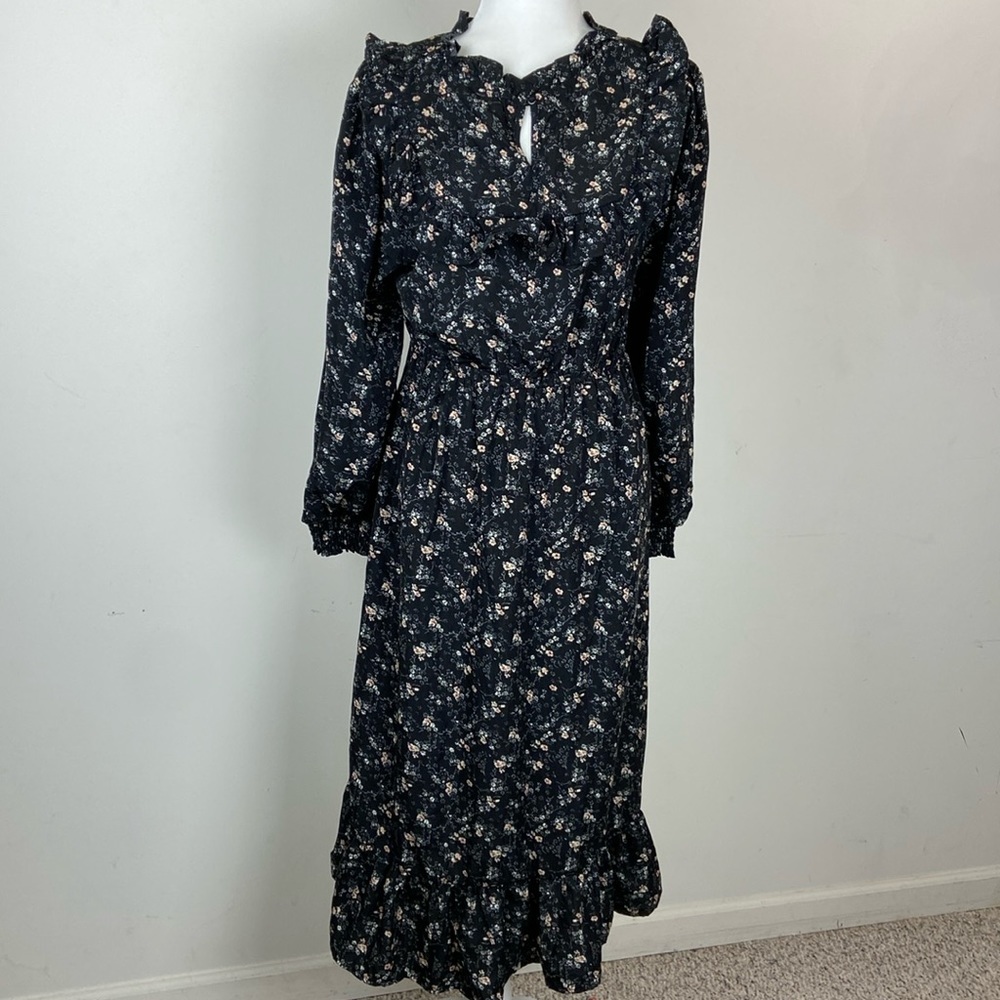Baltic Born Black Floral Midi Dress - Picture 2 of 14